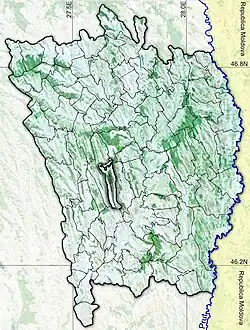 Amplasarea în cadrul județului