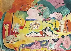 Le bonheur de vivre; de Henri Matisse; 1905–1906; ulei pe pânză; 175 × 241 cm; Fundația Barnes