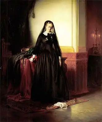 Văduva, de József Borsos, 1853