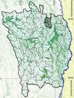 Amplasarea în cadrul județului