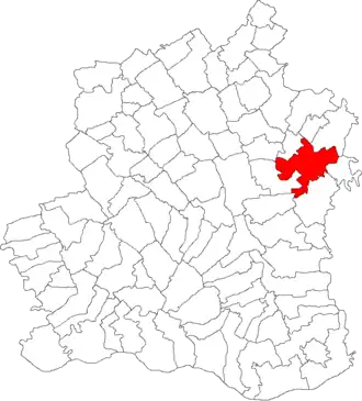 Amplasarea în cadrul județului