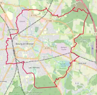 Poziția localității Bourg-en-Bresse