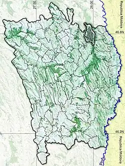 Amplasarea în cadrul județului