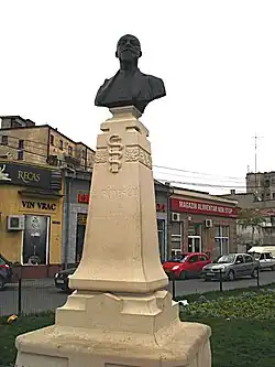 Bustul doctorului Haralambie Botescu, în apropierea căruia se află depozitul lui Bachus