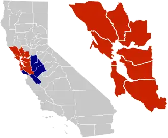 Poziția localității San Francisco Bay Area