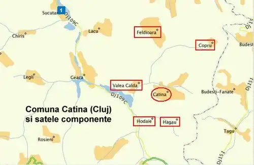 Comuna Cătina și satele componente