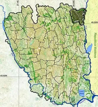 Amplasarea în cadrul județului