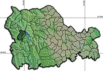 Amplasarea în cadrul județului