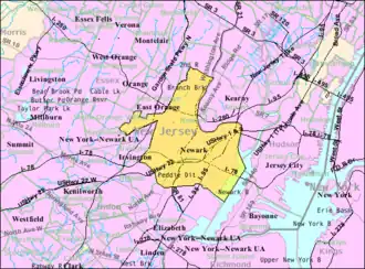 Census Bureau map of Newark, New Jersey