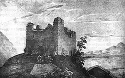 Cetatea Neamț la 1845(Litografie de R. Kauffmann)