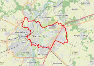 Poziția localității Chartres