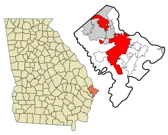 Poziția localității Savannah