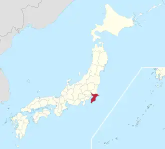 Poziția regiunii Prefectura Chiba