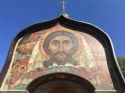 Mozaic cu fața lui Iisus, de Nicholas Roerich, în Talașkino (Rusia) (1908–1914)