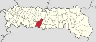 Amplasarea în cadrul județului