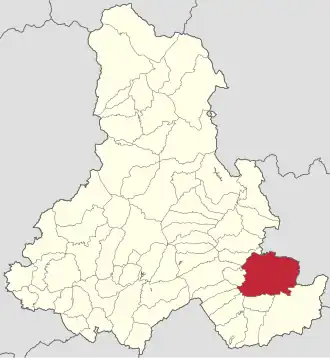 Amplasarea în cadrul județului