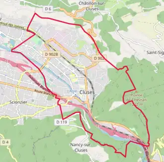 Poziția localității Cluses