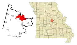 Poziția localității Jefferson City, Missouri