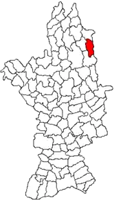 Amplasarea în cadrul județului