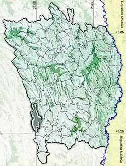 Amplasarea în cadrul județului