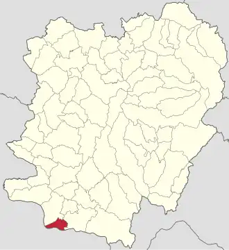 Amplasarea în cadrul județului