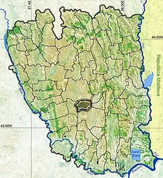 Amplasarea în cadrul județului