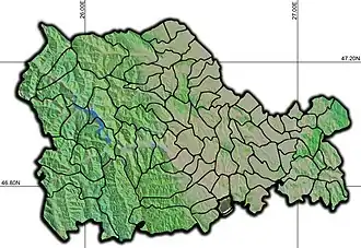 Amplasarea în cadrul județului