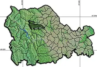 Amplasarea în cadrul județului