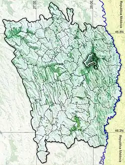 Amplasarea în cadrul județului