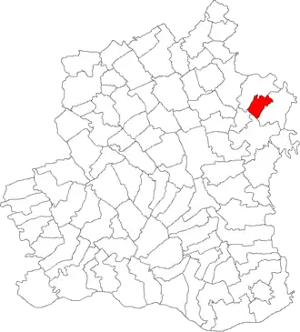 Amplasarea în cadrul județului