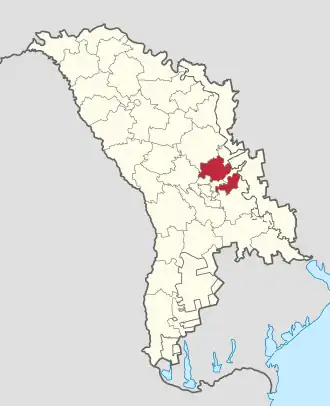 Raionul Criuleni pe harta Republicii Moldova