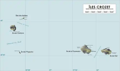 Map of the Crozet Islands