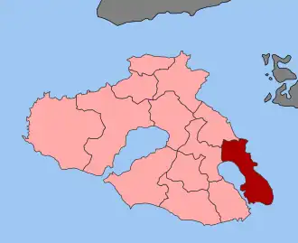 Poziția localității Mytilene