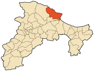 Θέση της Μπετζάγια στην ομώνυμη επαρχία