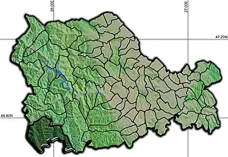 Amplasarea în cadrul județului