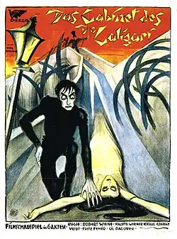 Cabinetul Doctorului Caligari; de Atelier Ledl Bernhard; 1920; poster promoțional pentru filmul regizat de Robert Wiene