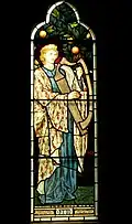 David, vitraliu, 1872, în Biserica Saint Michael and All Angels, Waterford, Hertfordshire.