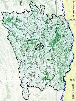 Amplasarea în cadrul județului