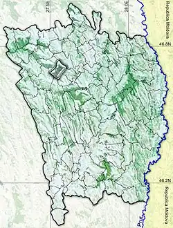 Amplasarea în cadrul județului