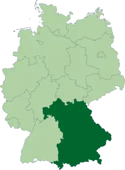 Poziția regiunii Landul Bavaria