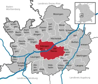 Poziția localității Dillingen an der Donau