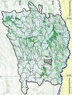 Amplasarea în cadrul județului