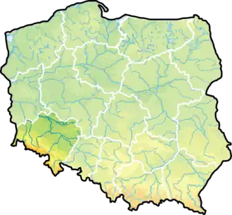 Poziția localității Voievodatul Silezia Inferioară (Województwo dolnośląskie)