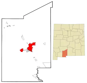 Poziția localității Las Cruces