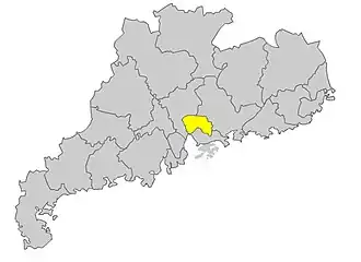 Poziția localității Dongguan