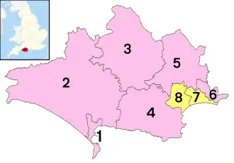 Poziția localității Dorset