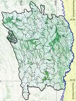 Amplasarea în cadrul județului