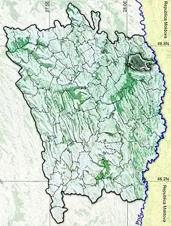 Amplasarea în cadrul județului