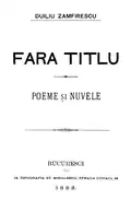 Prima pagină din Fără titlu, poeme și nuvele, 1883