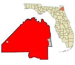 Localizare în Comitatul Duval și statul Florida